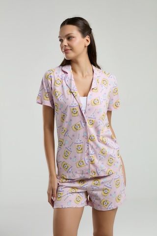 Rolypoly Kadın Pembe Gömlek Pijama Pembe