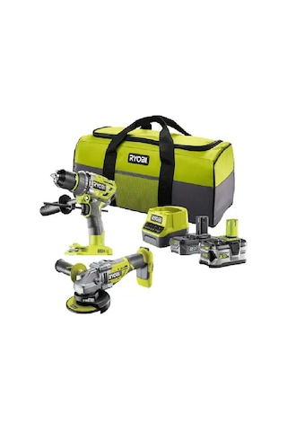 Ryobi Rck182bl-252s Set Matkap+taşlama 18v 1x2.0 Ah + 1x5.0 Ah