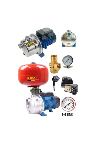 Staxx 100pas Paslanmaz Gövdeli Tanklı Otomatik Set 1hp Hidrofor