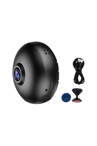 Yuntech01 Ev İçin Siyah Wifi Kamera - 140 Geniş Açı, 720p Hd, Gece Görüşü, Hareket Algılama, 256g Tf Kart Desteği Yerleşik Pil Siyah