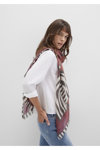 Mavi - Kırmızı Şal 1913439-70456 Kırmızı