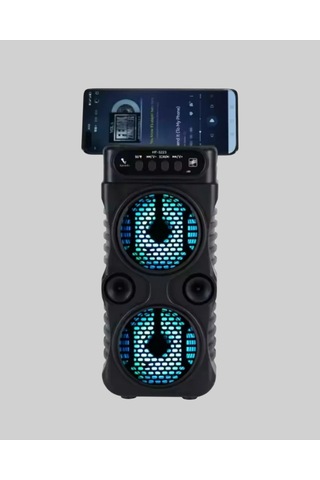 1200 Mah Şarjlı Led Işıklı Bluetooth Hoparlör Fm Radyolu, Hafıza Kart Destekli -