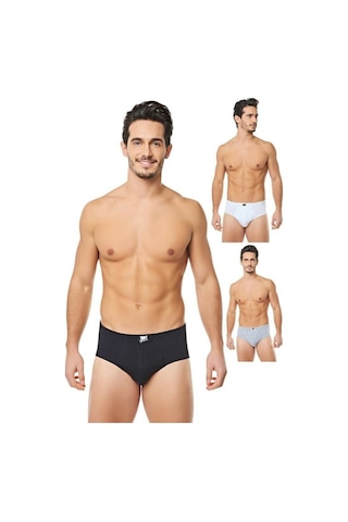 Erkek Karışık Renk 6'lı Paket Pamuklu Penye Külot Karışık