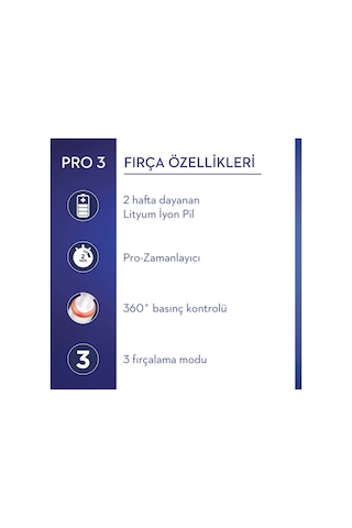 Oral-B Pro 3500 Şarj Edilebilir Diş Fırçası Beyaz+başlık X2