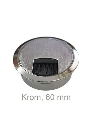 Adilon Masa Üstü Kablo Kanalı Deliği Kapağı, Krom, Masa Kapağı 6 Cm