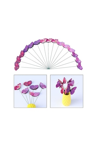 Trendooze Kahverengi 24x Kelebek Bahçe Kazıkları Eve Taşınma Patio