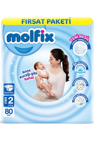 Molfix Bebek Bezi Fırsat Paketi 2 Beden 3 -6 Kg 80 Adet