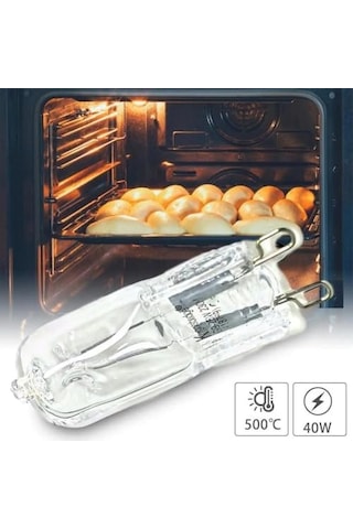 Halopin G9 40w Fırın Ampulü, 260 Lm, 300 C Isıya Dayanıklı Halojen Lamba, Şeffaf