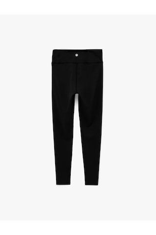 Koton Slim Fit Lok Dikiş Detaylı Yüksek Bel Spor Tayt Siyah 6sak40105nk