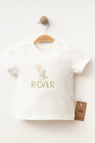%100 Pamuklu Little Roar T-shirt Ekru