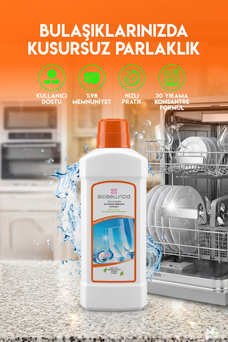 Doğal Jel Bulaşık Makinesi Deterjanı Bulaşık Kalıntılarına Kolay Çözüm 750 Ml 2'li Set