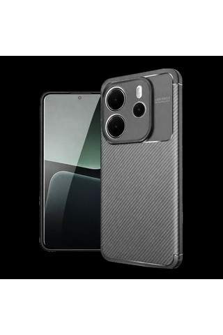 Xiaomi Redmi Note 14 4g Kılıf Auto Focus Karbon Kapak - Gri