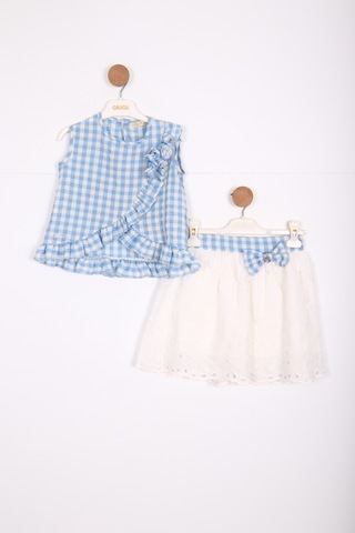 Xo Kids Kız Çocuk Etek Takım 1-5 Yaş 9067 Mavi