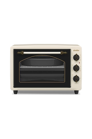 Simfer 3495 Retro Bej 34 LT Statik Mini / Midi Fırın - 4 Fonksiyon, Programlanabilir Pişirme & Isı Kontrol