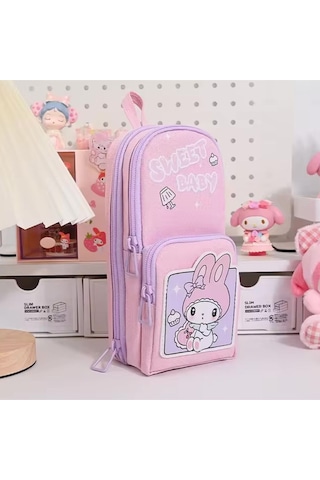 Sanrio Kuromi Kalem Kutusu Sevimli Büyük Kapasiteli Su Geçirmez Dayanıklı Kalem Çantası