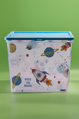 Qutu Light Box Space Fun Dekoratif Saklama Ve Oyuncak Kutusu- 50 Litre Şeffaf