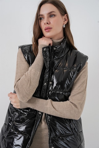 Kadın Parlak Şişme Yelek 5218 - Siyah Siyah