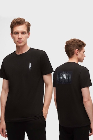 D's Damat Regular Fit Siyah Baskılı %100 Pamuk T-shirt 2EC14ORT05213 Siyah