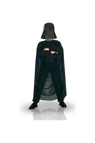 Çocuk Boy Yıldız Savaşları Wars Darth Vader Maskesi Ve 90 Cm Pelerin Seti Siyah