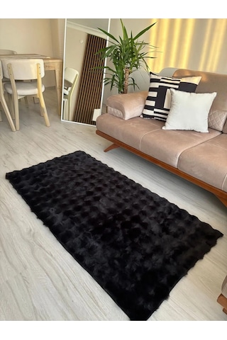 Aries Home Tavşan Tüyü Yumuşak Keçeleşmez Dekoratif Bubble İthal Kalite Post Halı K