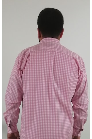 Tousus Regular Fit Pitikareli Likralı Erkek Gömlek Kls-4004-tss Pembe