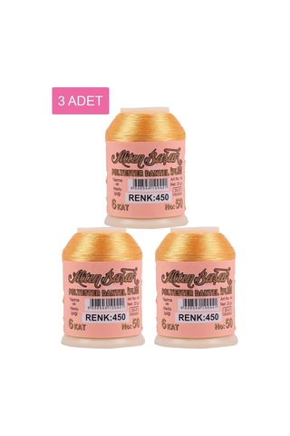 Jenerik 3 Adet Altınbaşak Oya Ve Dantel İpi 20 Gr - Royaleks - No: 450