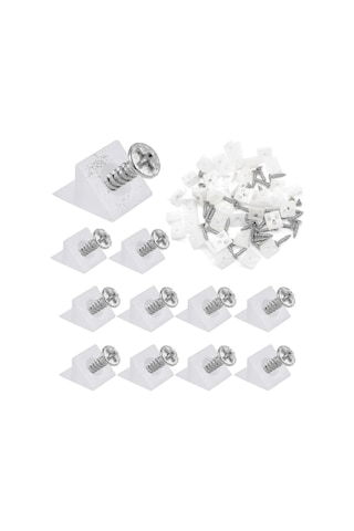 80 Adet Çekmece Destek Takviyeleri, Çekmece Sabitleyiciler, Vidalı Plastik Köşeler, Dolaplar, Çekmeceler İçin Beyaz Diğer