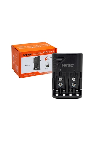 Sertec Stc C9V Aa Aaa 9V Uyumlu 4Lü Pil Şarj Aleti