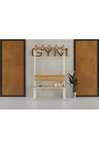 Ayakkabılıksız 4 Ayaklı Çift Taraflı Bank, Kanca Şeritli Bank, 10 Kanca, 100x85x170 Cm, Spor Nankı