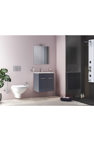 VitrA Ardea Banyo Dolabı Seti 60 Cm 67072 Antrasit - Gri