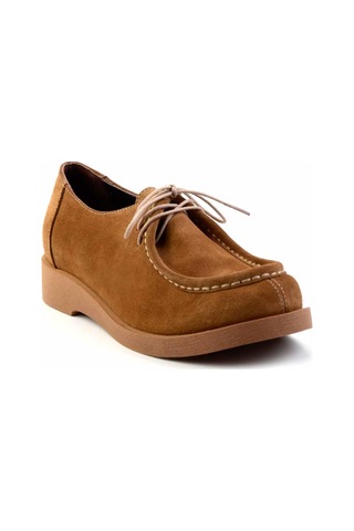 Bambi Toprak Hakiki Deri Kadın Loafer Ayakkabı K01032162002 Toprak