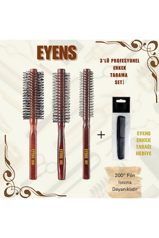 Eyens 3'lü Profesyonel Erkek Tarama Seti Eyens Erkek Tarak Hediye 200 Fön Isısına Dayanıklıdır