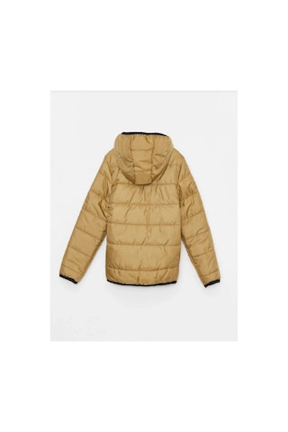 LC Waikiki Kapüşonlu Basic Erkek Çocuk Şişme Mont Khakı