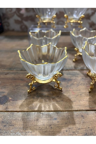 Wow Puslu Cam Lokumluk 6 Lı Altın Rengi