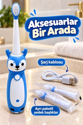 Çocuk Elektrikli Diş Fırçası Mavi Tkndy-bsva4969