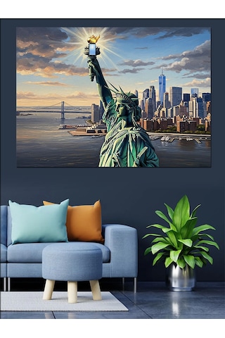 Ahşap Tablo Özgürlük Anıtı Ve New York
