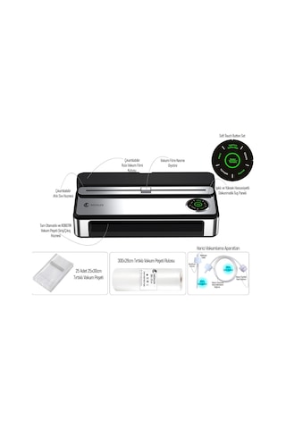 Mühlen Tam Otomatik Robotik Ev Gıda Vakum Makinesi V77 + Poşetli