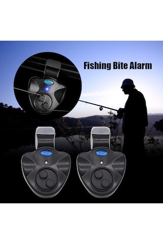 Adet Elektronik Balık Isırığı Alarmı Sesli Led Işık Göstergeli Balık Isırığı Alarmları