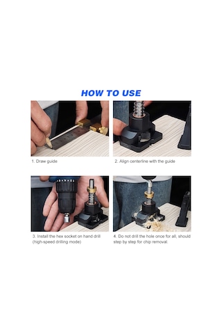 35mm Gizli Menteşe Sondaj Jig Delik Vidalı Kelepçe E17298