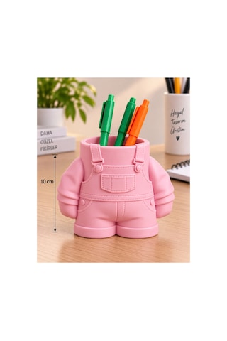 Tulum Tasarımlı Kalemlik 10 Cm 3d Baskı Dekoratif Masaüstü Kalem Organizeri Pastel Pembe Sarı Tulum Tasarımlı Kalemlik 10 Cm 3d Baskı Dekoratif Masaüstü Kalem Organizeri Pastel Pembe Sarı