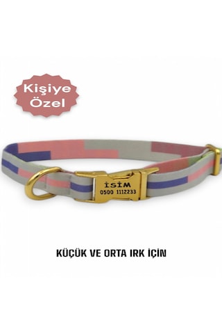 Caramelos Köpek Tasması-küçük Irk Ve Orta Irk İsimli Tasma 12 Gri