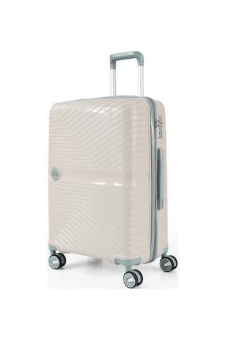 Ççs 5239 Polipropilen Orta Boy Valiz Beyaz-mavi Beyaz - Mavi