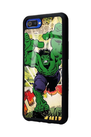 Oppo Realme C2 Hulk Tasarımlı Glossy Telefon Kılıfı Siyah