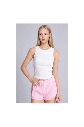 Defacto Pamuklu Slim Fit Fitilli Ribana Crop Atlet I0688ax26auer103 Ekru-er103