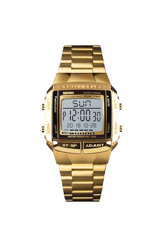 Altın Erkek Analog Dijital Saat Moda Günlük Spor Saati 2 Zaman 5