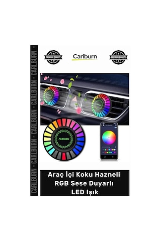 Otokoku Bluetooth Uygulama Kontrollü Havalandırma Araç İçi Koku Hazneli Rgb Sese Duyarlı Led Işık