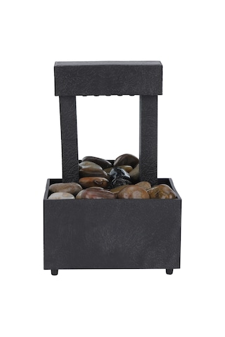 Hangfox Usb Led Işıklı Masaüstü Su Fırtınası - Doğal Taş Dekorasyonlu, Ev Ve Ofis İçin Sakinleştirici Su Sesli Dekoratif Alet