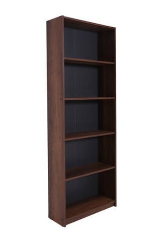 Modern 5 Raflı Kitaplık-koyu Ceviz Oslo Ceviz 64x182x26 Cm