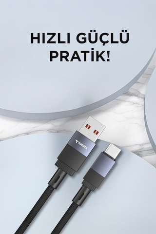 Torima U18 Siyah Usb İle Type-c Şarj Ve Data Kablosu