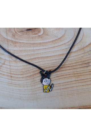 Rick And Morty Kolye Unisex Suni Deri İpli Kolye PYTKKOLYE153 Mavi